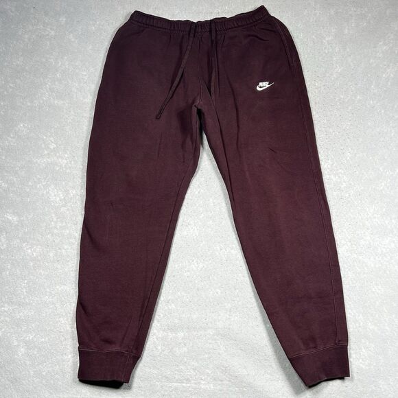 Nike Sportswear Club Fleece Joggers Sweatpants Mens Size 2XL Maroon Pockets - Picture 1 of 10